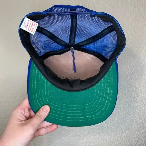 VTG New Era 100 Anniversary Dodger’s Blue Snap Back Trucker Baseball Hat Med-Lg - Picture 4 of 12